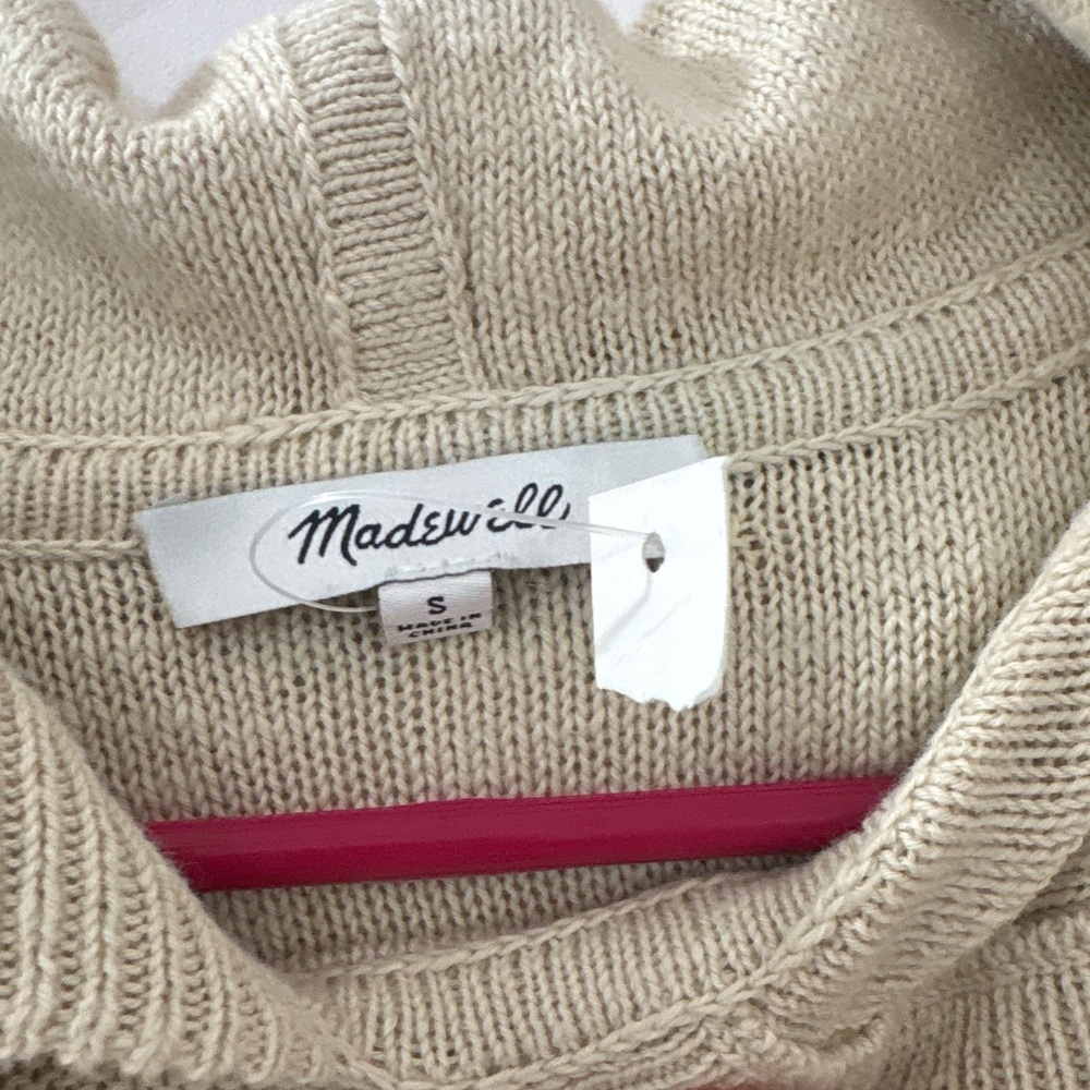 Madewell Clairview Hoodie Sweater Heather Artichoke Colorblock 100% Cotton S - Picture 5 of 11